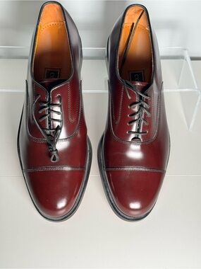 NEW Cole Haan Men’s Cap Toe Oxford Dress Shoes Brown Burgundy Leather Size 10
